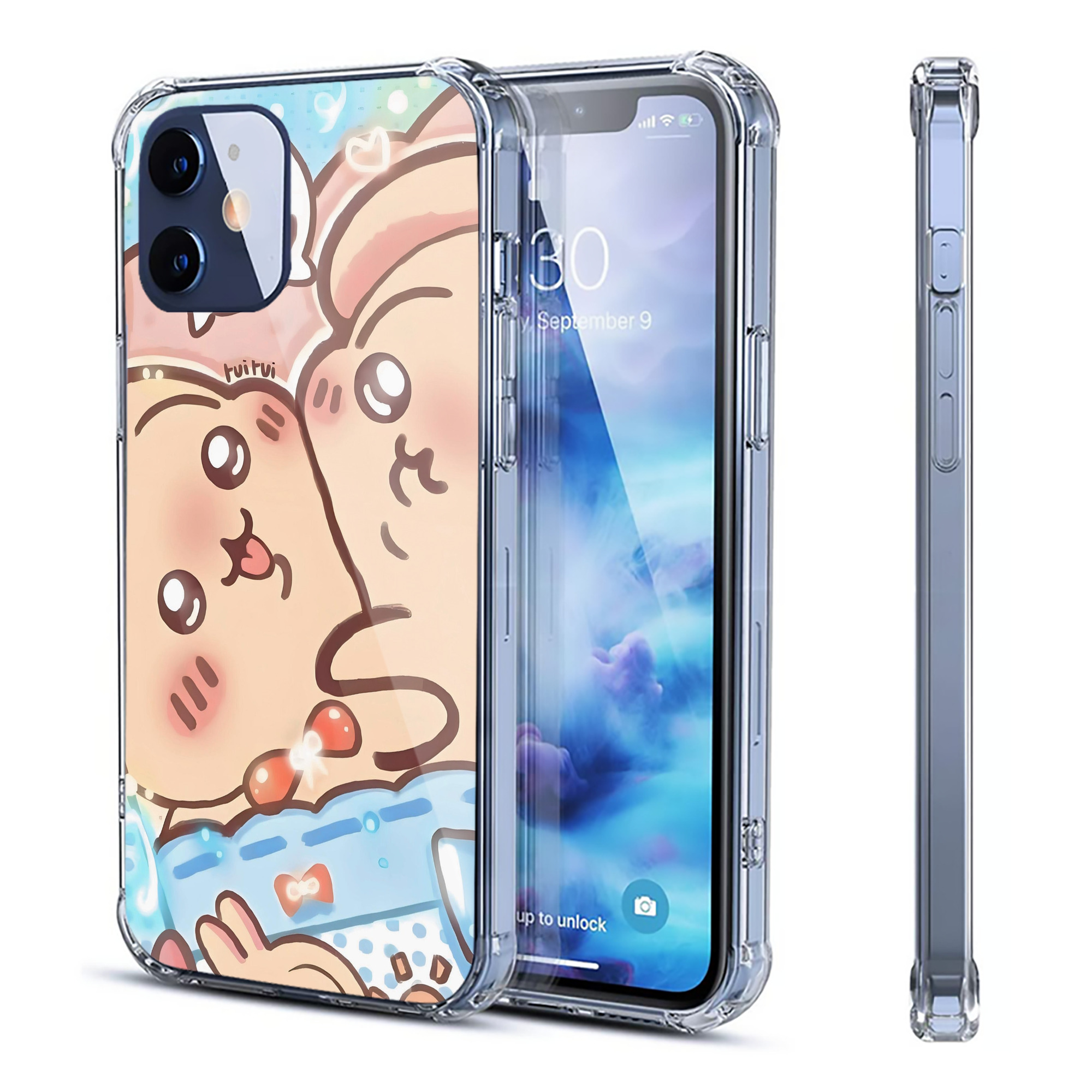（画像用） ちいかわ Chii-kawa 【iPhone 12シリーズ対応】透明スマホケース（クリアソフトケース）